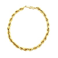 14kt Yellow Gold 7" 4.75mm Hollow Rope Bracelet
