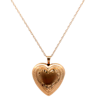 14kt Yellow Gold Heart Locket With Chain 