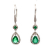 14kt White Gold .30ct tw Diamond & Emerald Dangling Earrings