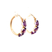 10kt Yellow Gold Amethyst Hoop Earrings