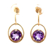 14kt Yellow Gold Amethyst Dangling Earrings