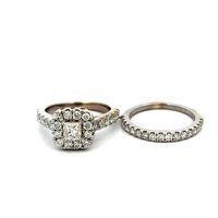 18kt White Gold 2.00ct tw Diamond Halo Wedding Set