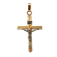  14kt TT Crucifix Cross Pendant