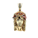 10kt Two Tone CZ Jesus Pendant 