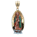 14kt Tri-Color Emerald Virgin De Guadalupe Pendant