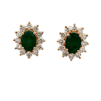 Effy 14kt Yellow Gold 2.0ct tw Diamond & Emerald Earring Studs