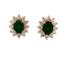 Effy 14kt Yellow Gold 2.0ct tw Diamond & Emerald Earring Studs