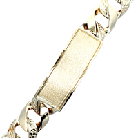 14kt Yellow Gold Nameplate Diamond Cut Curb Link Bracelet 