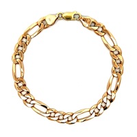 10kt Yellow Gold 9" 8.25mm Figaro Link Bracelet
