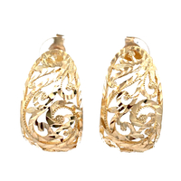 14kt Yellow Gold Floral Earrings 