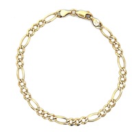 10kt Yellow Gold 7.75" 4.5mm Figaro Link Bracelet
