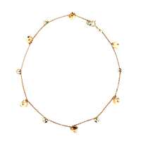10kt Two Tone 11" Heart Anklet   