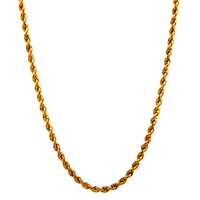14kt Yellow Gold 16" 3mm Solid Rope Chain 