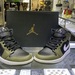 Men's Size 9.5 Nike Air Jordan 1 Mid Black Medium Olive DQ8426-092
