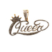 10kt Two Tone .40ct tw Diamond "Queen" Pendant