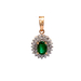 14kt Yellow Gold .35ct tw Diamond & Emerald Pendant