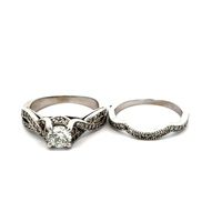 14kt White Gold 1.00ct tw Diamond Wedding Set