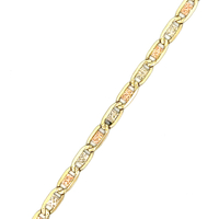 14kt Tri-Color 7" 3.25mm Mariner Link Bracelet