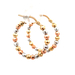 14kt Tri-Color Bead Hoop Earrings