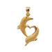14kt Yellow Gold Heart Dolphin Pendant