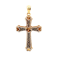 14kt Two Tone Cross Pendant 