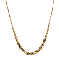 14kt Yellow Gold 16.5" Hollow Rope Chain 