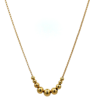 Lagos 18kt Yellow Gold Caviar Graduated Bead Center Chain Necklace, 16"-18"