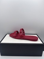 Gucci Hibiscus Red Rubber Chain Slide Sandal 