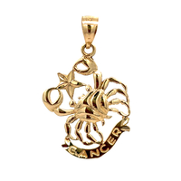 14kt Yellow Gold Zodiac Cancer Pendant