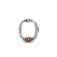 Sterling Silver Gold Plated White Stone Ring