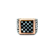 Sterling Silver Gold Plated Checkers Ring