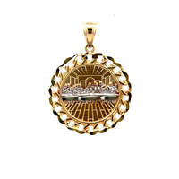 10kt Two Tone Last Supper Round Pendant 