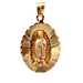 14kt Yellow Gold La Virgin De Guadalupe Pendant 