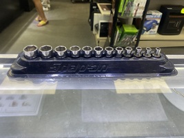 SNAP ON 1/4" Drive 6-Point Metric Shallow Socket Set 12pc 5mm-15mm
