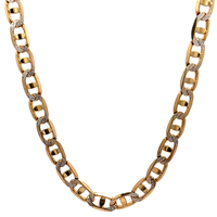 14kt Yellow Gold 20" 6mm Diamond Cut Mariner Link Chain