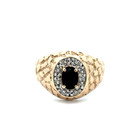 10kt Yellow Gold Diamond & Onyx Nugget Ring