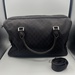 Gucci GG Monogram Duffel Bag Brown Canvas & Leather Travel Satchel with Strap 