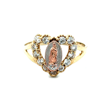 14kt Tri-Color CZ Virgin De Guadalupe Ring