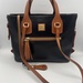 Dooney & Bourke Black Leather Satchel Tote Bag with Tassel 