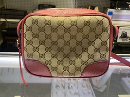 GUCCI GG Canvas Bree Crossbody Bag Red