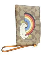 Coach Monogram Rainbow Wristlet Wallet