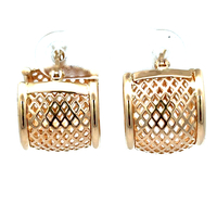 14kt Yellow Gold Mess Hoop Earrings