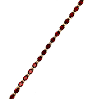 14kt Yellow Gold 7" 5.5mm Garnet Bracelet