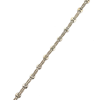 14kt White Gold 7" 6mm .80ct tw Diamond Heart Bracelet 