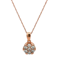 10kt Rose Gold .35ct tw Diamond Round Pendant With Chain
