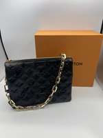Louis Vuitton Coussin PM Black Monogram Empreinte Leather Shoulder Bag with Gold