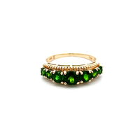 10kt Yellow Gold Synthetic Emerald Band Ring 