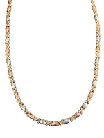 10kt Tri-Color 16" 5.5mm "XOXO" Necklace