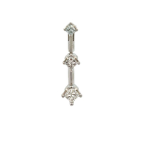 14kt White Gold .33ct tw Princess Cut Diamond Pendant 