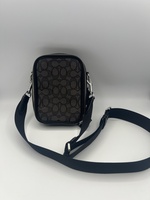 Coach Mini Camera Bag Crossbody – Signature Canvas Black/Grey